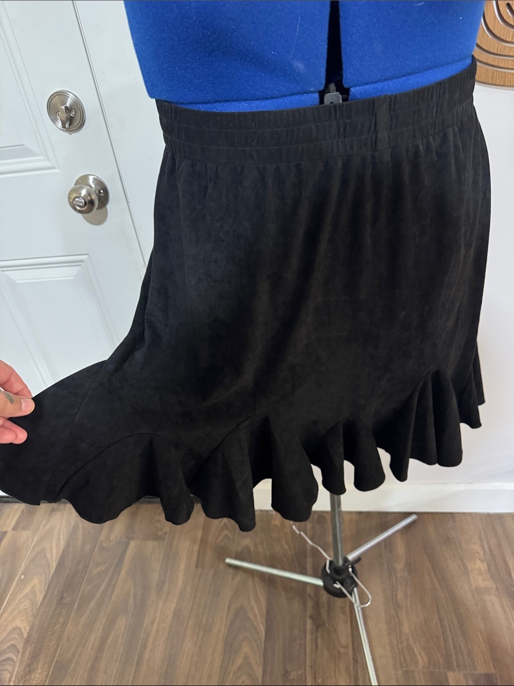 Black Ruffle Hem Women's Skirt